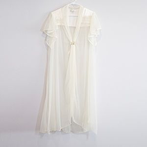 VINTAGE 50s Sheer Val Mode Lingerie Wedding Robe